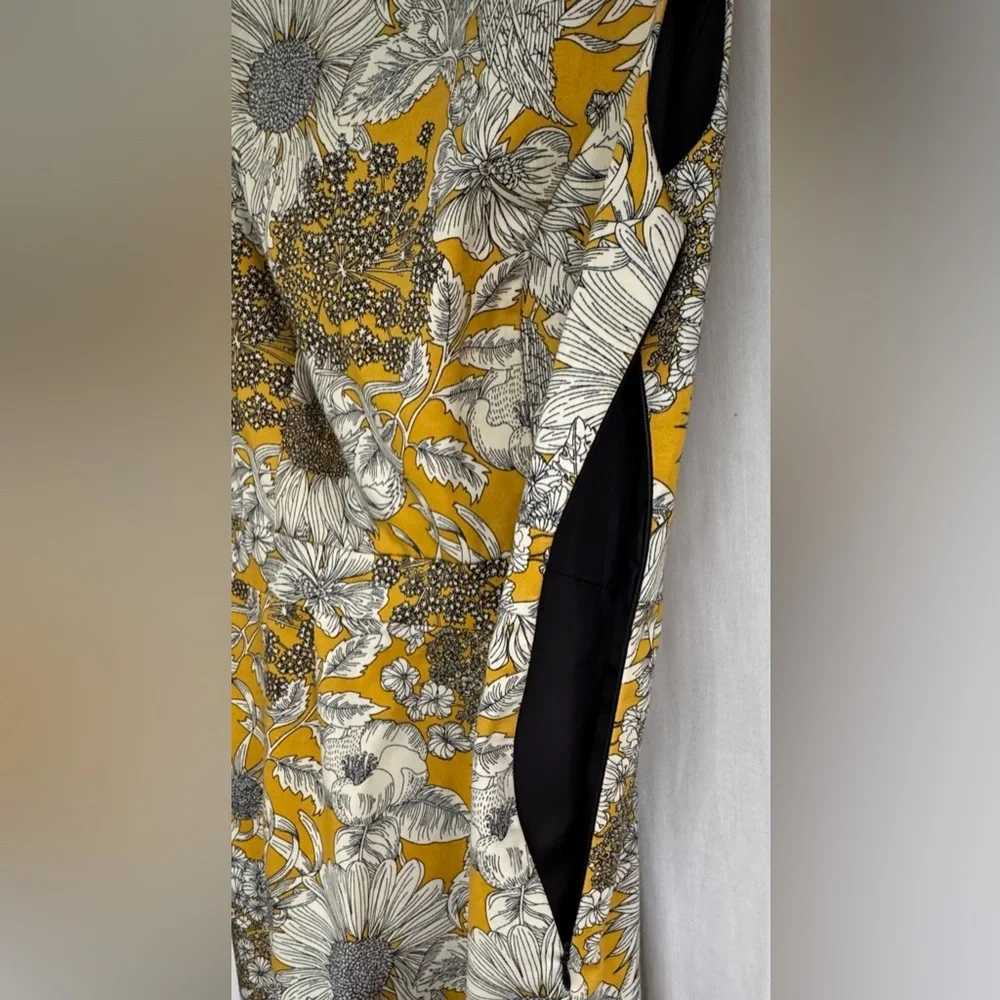 Liberty of London for Target Yellow Sunflower sheath-side zipper dress 
size 6 - Picture 4 of 9